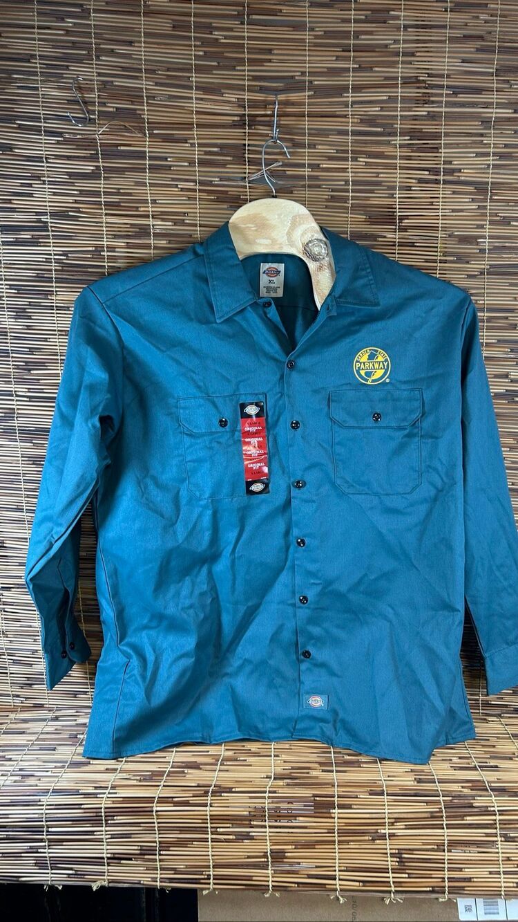 Garden State Parkway Dickies XL New Long Sleeve Work Shirt Green New Jersey